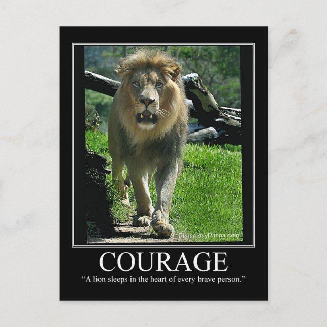 COURAGE Post Card - Lion (Motivational) (Front)