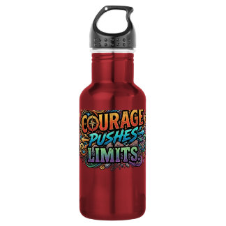 Courage Pushes Limits – Bold Motivation Tee 532 Ml Water Bottle