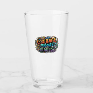 Courage Pushes Limits – Bold Motivation Tee Glass