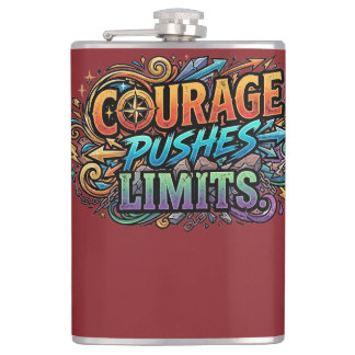 Courage Pushes Limits – Bold Motivation Tee Hip Flask