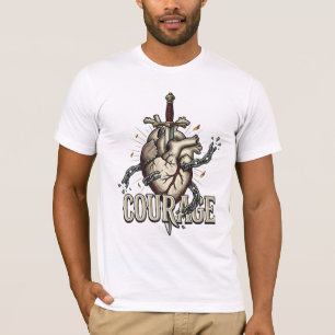 Courage Rise Thrive Bold Heart Resilience Motivati T-Shirt
