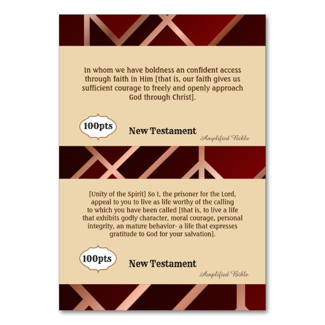 Courage Scripture Reference Cards for Game (Back)