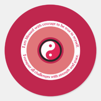 Courage & Strength Red Evil Eye Classic Round Sticker