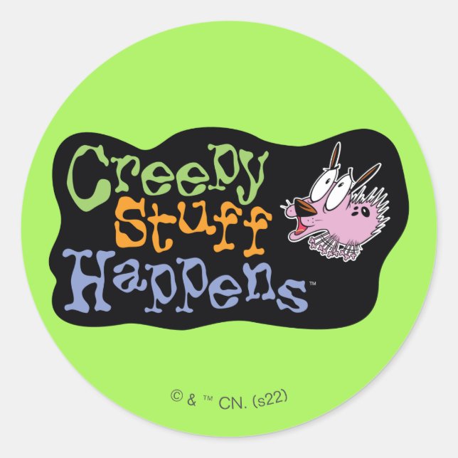 Courage the Cowardly Dog | Creepy Stuff Happens Classic Round Sticker (Front)