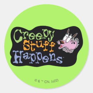 Courage the Cowardly Dog   Creepy Stuff Happens Classic Round Sticker