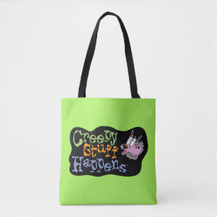 Courage the Cowardly Dog   Creepy Stuff Happens Tote Bag