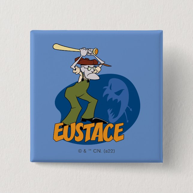 Courage the Cowardly Dog | Eustace Graphic 15 Cm Square Badge (Front)