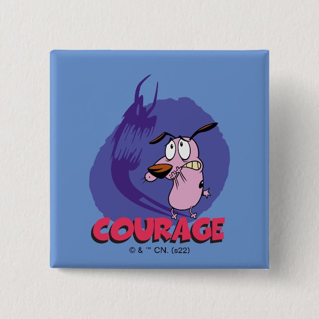 Courage the Cowardly Dog | Shadow Graphic 15 Cm Square Badge (Front)