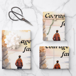 Courage Through Faith: Strength in God Wrapping Paper Sheet