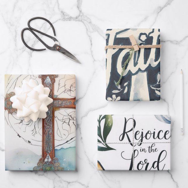 Courage Through Faith Wrapping Paper Sheet (Front)