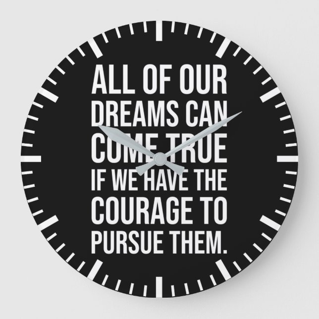 Courage To Pursue Dreams - Motivational Large Clock (Front)