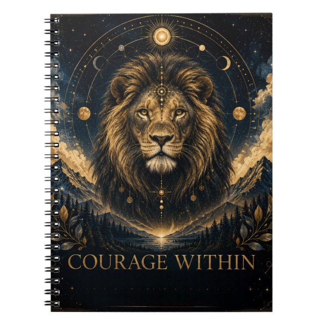Courage within Lion Spirit Motivational Notebook (Front)