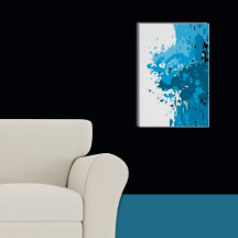 Courageous Abstract Splatter Blue & White
