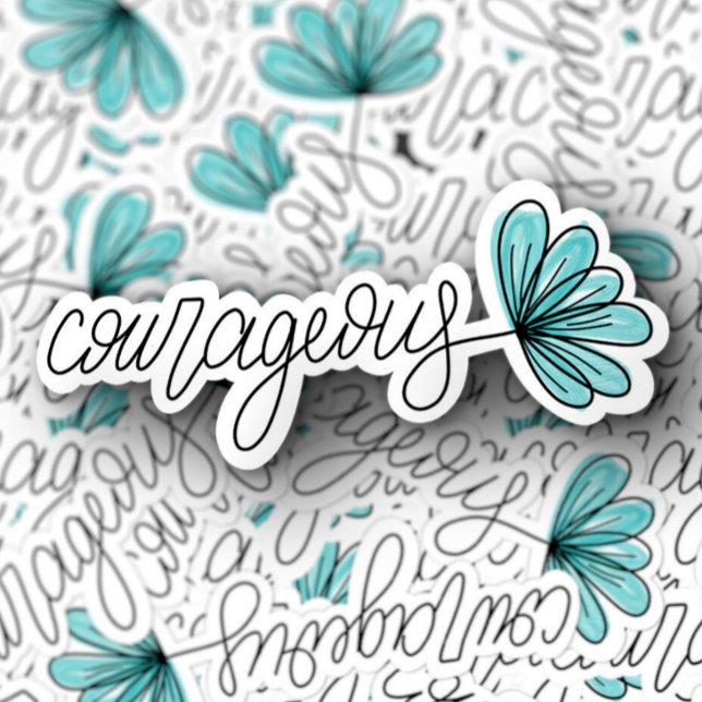 Courageous Affirmation Vinyl | Die-Cut Sticker (Courageous Affirmation Vinyl Sticker PiggyPrint Stickers.)