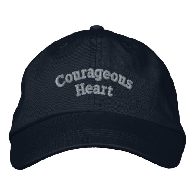 Courageous Heart Fearless Everyday Expression Navy Embroidered Hat (Front)