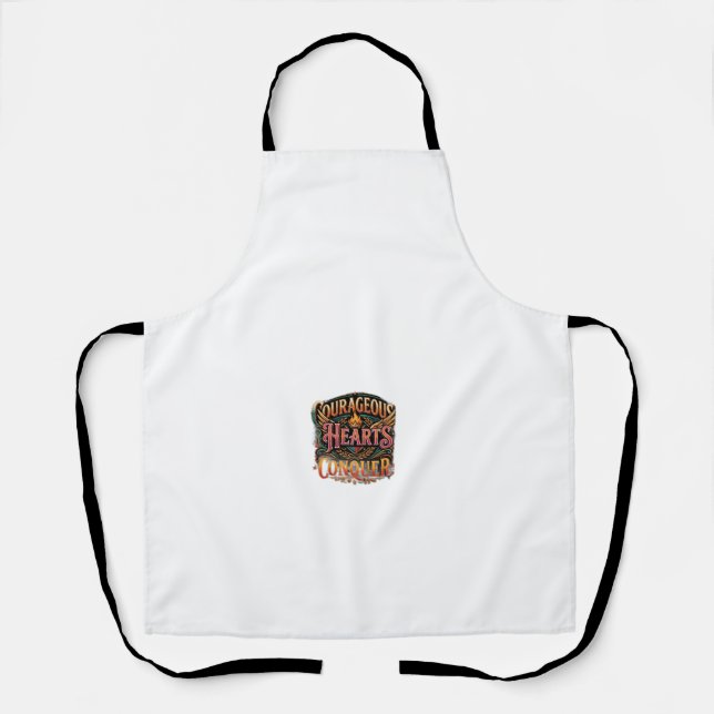 Courageous Hearts Conquer – Inspirational Typograp Apron (Front)