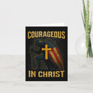 Courageous In Christ Knight Cross Patriotic Usa Fl Card
