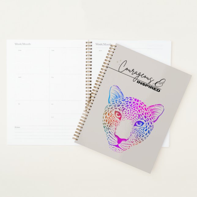 Courageous & Inspired Rainbow Leopard Planner (Display)