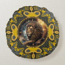 Courageous Leo Zodiac Gold Yellow Fractal Mandala