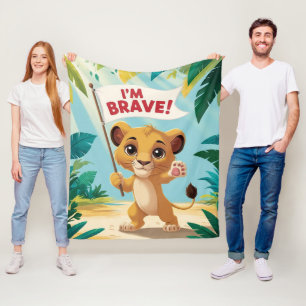 Courageous Little Dog with a Bandage Fleece Blanket