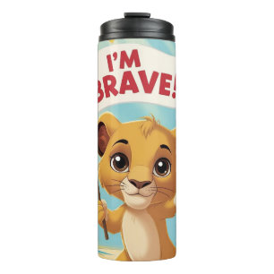 Courageous Little Dog with a Bandage Thermal Tumbler