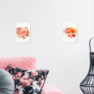 Courageous Watercolor Affirmation Art