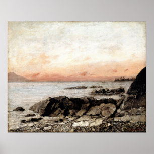Courbet - Sunset Vevey Switzerland Poster