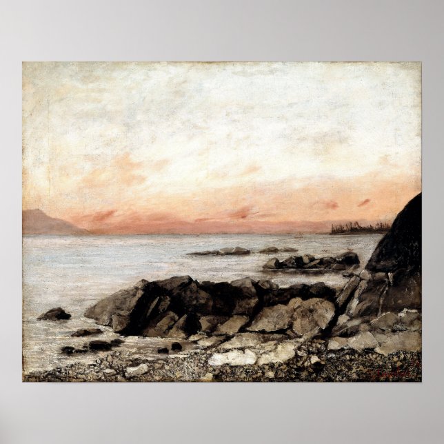 Courbet - Sunset Vevey Switzerland Poster (Front)