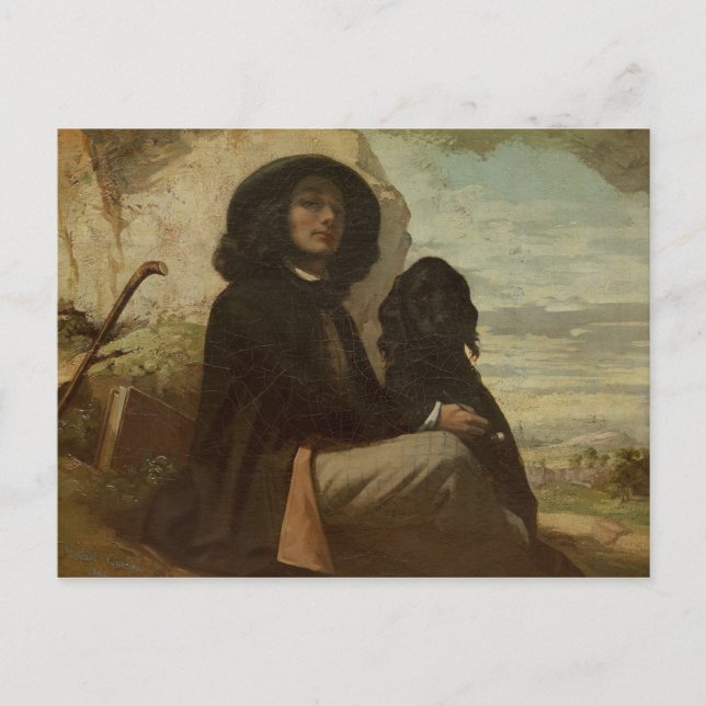 Courbet with his Black Dog, 1842 Postcard (Front)