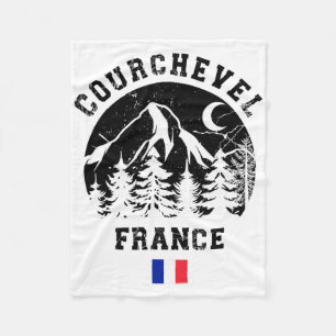 Courchevel France Alps Ski Resort Alpine Skiing Fr Fleece Blanket