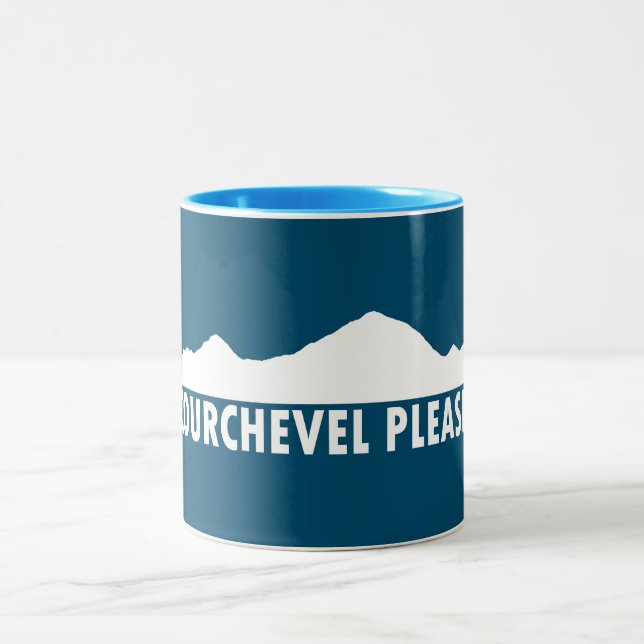 Courchevel France Please Two-Tone Coffee Mug (Center)