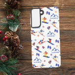 Courchevel France Ski Snowboard Pattern Samsung Galaxy Case<br><div class="desc">A funny winter skiing seamless pattern for the ski resort Courchevel,  France,  French Alps,  Europe. Perfect gift idea for winter sports lovers: ski,  snowboard,  freestyle,  ski jump,  cross-country skiing.</div>