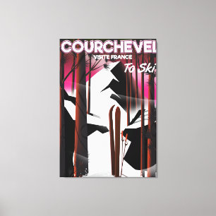 Courchevel, France ski travel poster Canvas Print