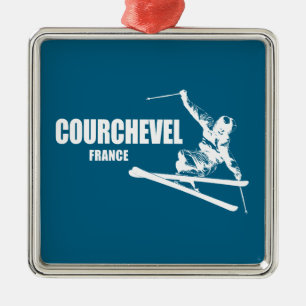 Courchevel France Skier Metal Tree Decoration