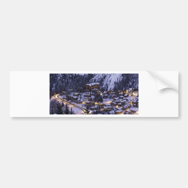 Courchevel Mountain Snow Bumper Sticker (Front)