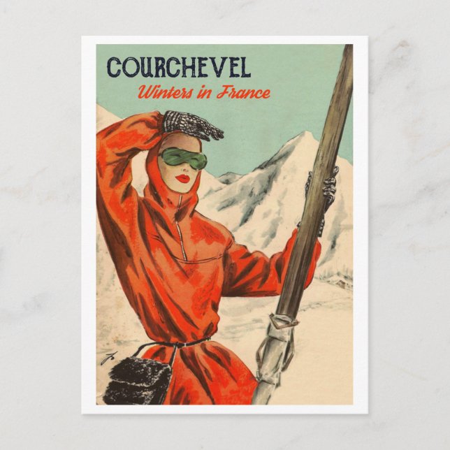 Courchevel Posh Girl Postcard (Front)