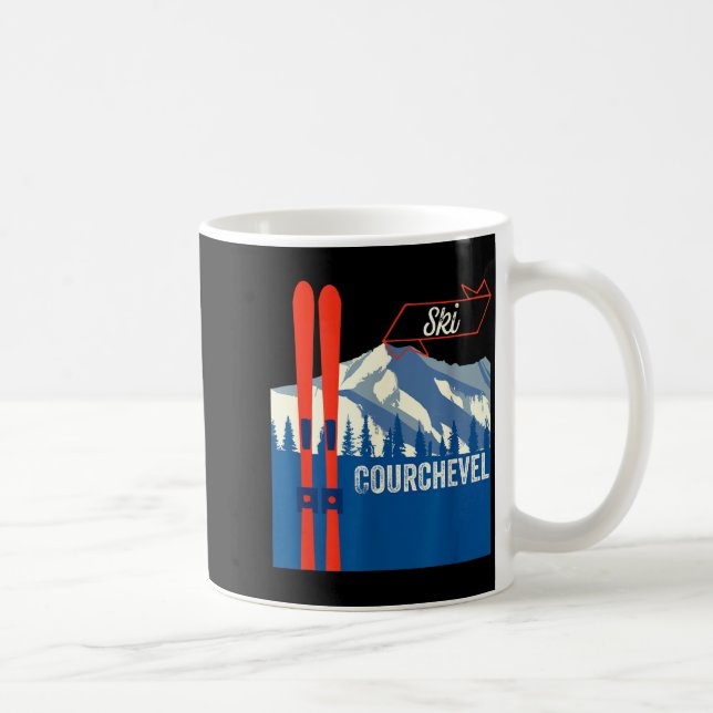 Courchevel ski - courchevel mountain skiing  coffee mug (Right)