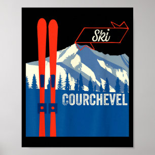 Courchevel ski - courchevel mountain skiing poster
