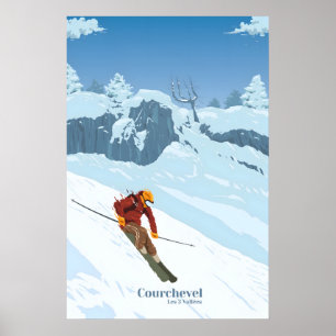 Courchevel Ski Resort Travel Poster