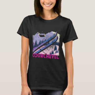 Courchevel Ski - Vintage Style Courchevel Skiing V T-Shirt