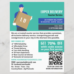Courier Delivery Guy, Courier Service Advertising Flyer