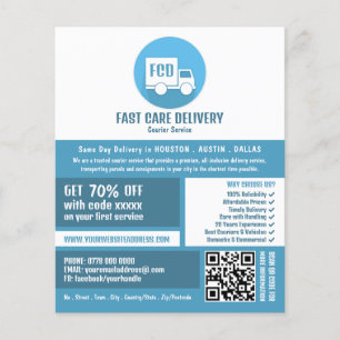 Courier Delivery Logo, Courier Service Advertising Flyer