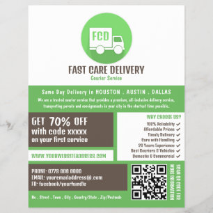 Courier Delivery Logo, Courier Service Advertising Flyer