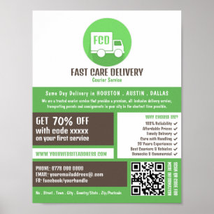 Courier Delivery Logo, Courier Service Advertising Poster