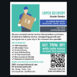 Courier Delivery Man, Courier Service Advertising Flyer<br><div class="desc">Courier Delivery Man,  Courier Service Advertising Flyer by The Business Card Store.</div>