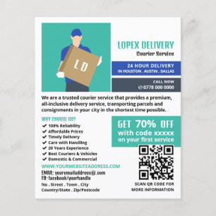 Courier Delivery Man, Courier Service Advertising Flyer