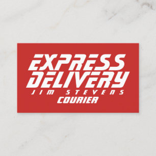 Courier delivery services red white business card