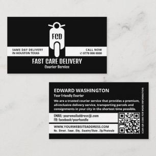Courier Moped Logo, Courier Service Business Card