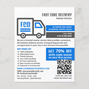 Courier Truck Logo, Courier Service Advertising Flyer