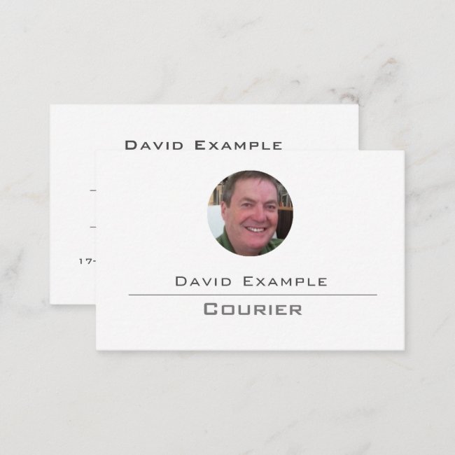 Courier with Photo of Holder Business Card